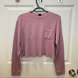 Wild Fable Pink Waffle Long Sleeve Top